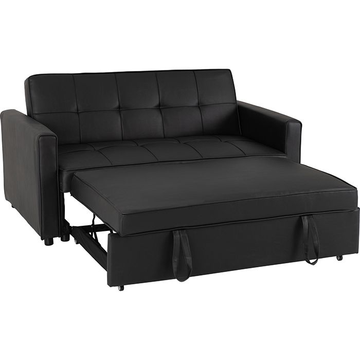 Astoria Black Faux Leather Sofa Bed - Click Image to Close